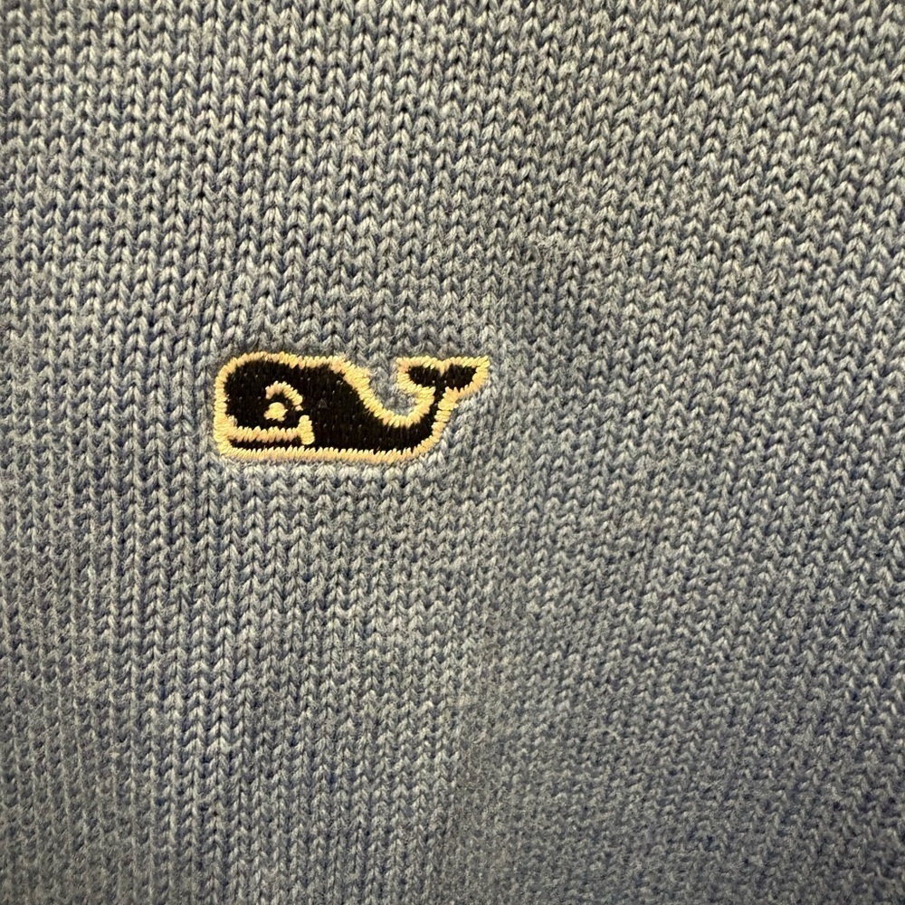 Vineyard Vines Men’s Light Blue Cotton Quarter-Zip Sweater Size Small - Picture 3 of 14